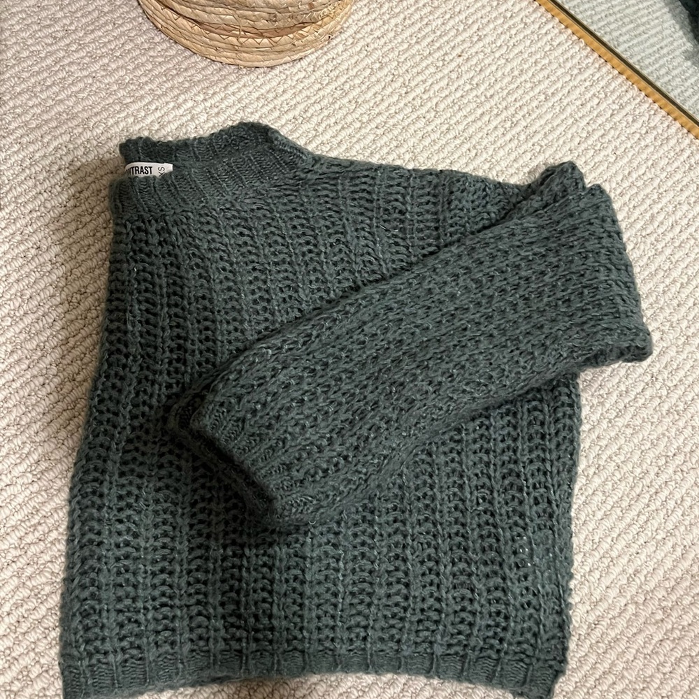 Chunky Knit Sweater in Dark Green/Teal